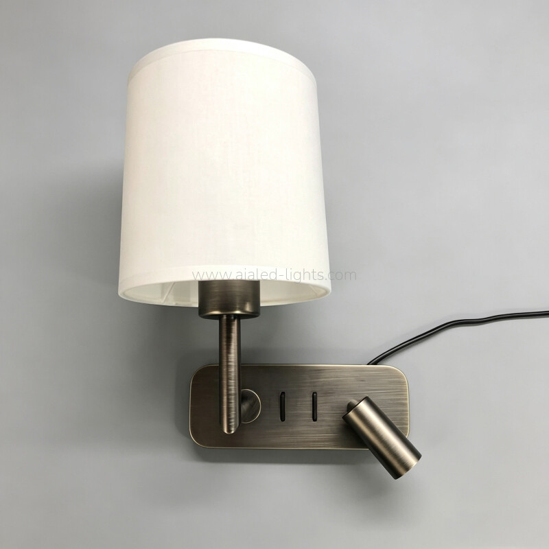Wall Mounted 3W Reading Wall Light Fabric Shade E27 Wall Lamp