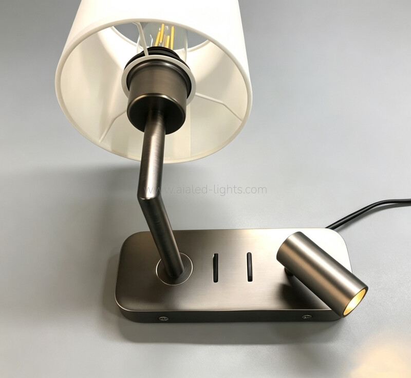Wall Mounted 3W Reading Wall Light Fabric Shade E27 Wall Lamp