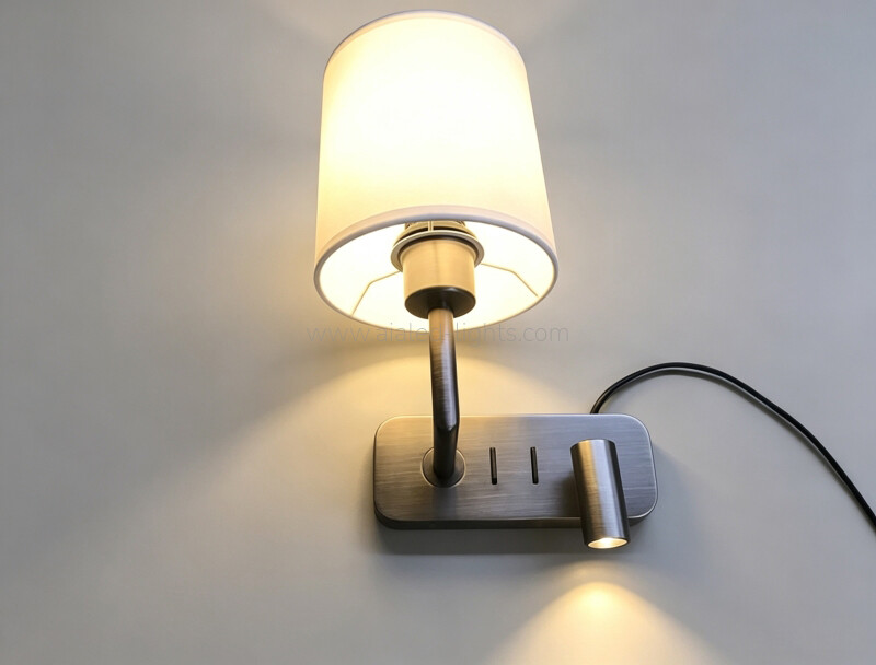 Wall Mounted 3W Reading Wall Light Fabric Shade E27 Wall Lamp