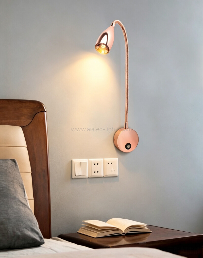 Gooseneck Reading Wall Light 3W Dimmable Wall Lamp