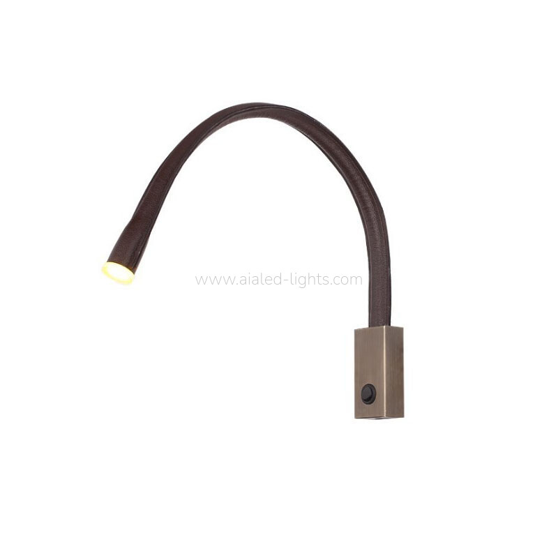 Leather Bedside Reading Wall Lamp Acrylic 3W Wall Lamp for Hotel