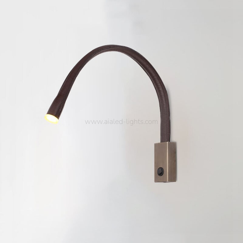 Leather Bedside Reading Wall Lamp Acrylic 3W Wall Lamp for Hotel