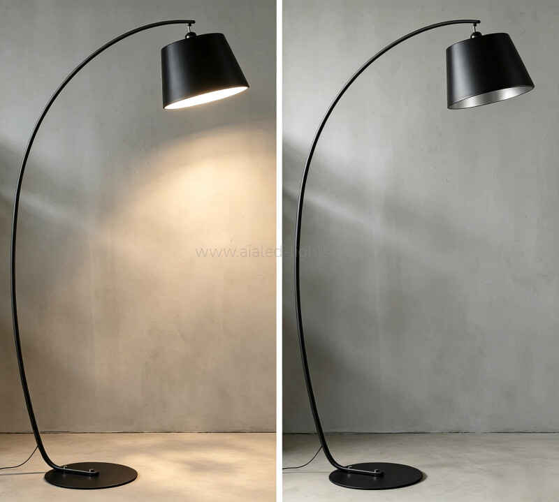Rotatable Arc Floor Lamp Modern Curved Overhanging Standing Lamp E27
