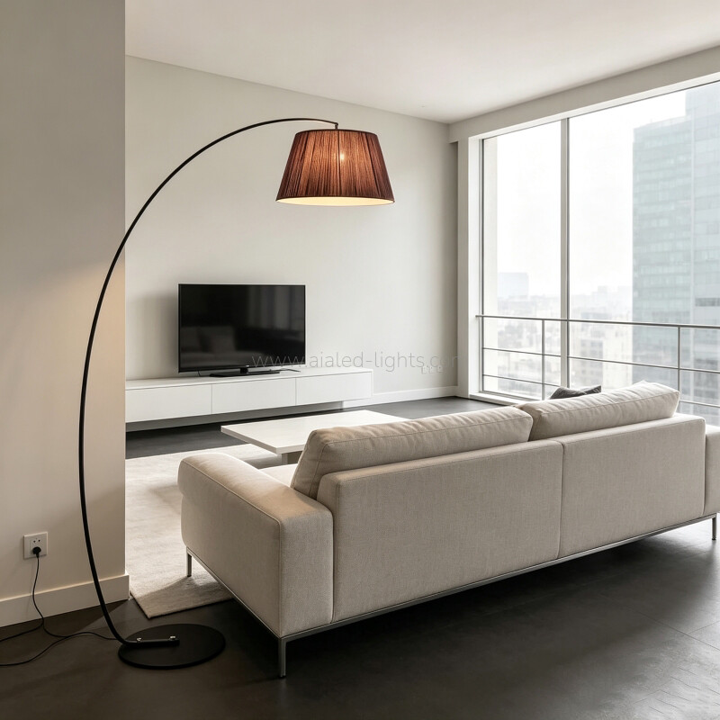 Rotatable Arc Floor Lamp Modern Curved Overhanging Standing Lamp E27