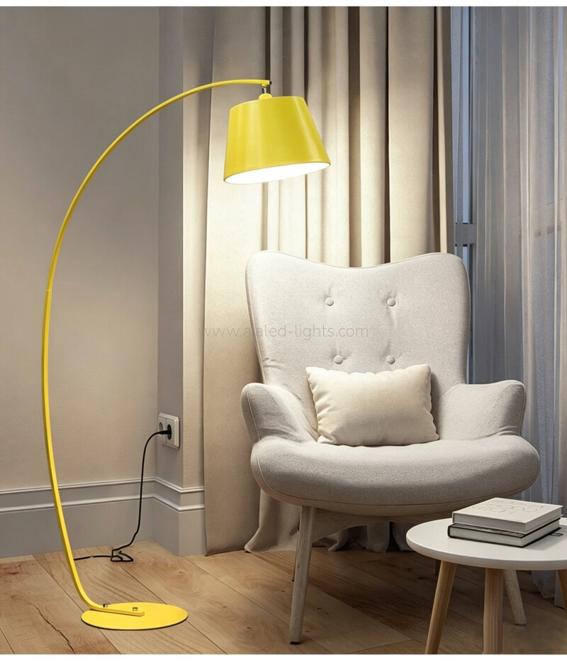 Rotatable Arc Floor Lamp Modern Curved Overhanging Standing Lamp E27