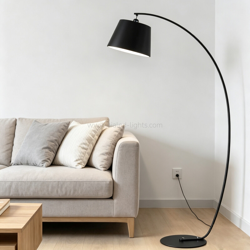 Rotatable Arc Floor Lamp Modern Curved Overhanging Standing Lamp E27