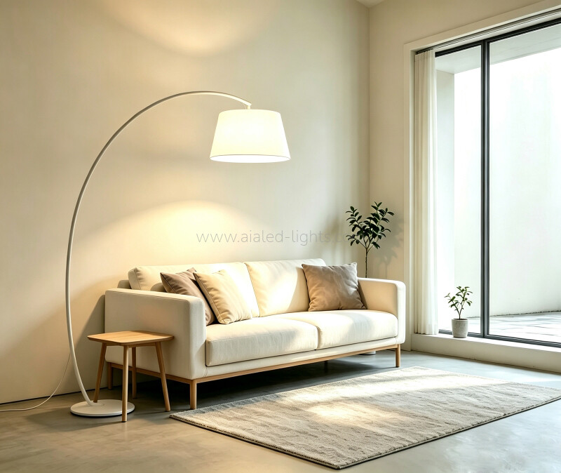 Rotatable Arc Floor Lamp Modern Curved Overhanging Standing Lamp E27