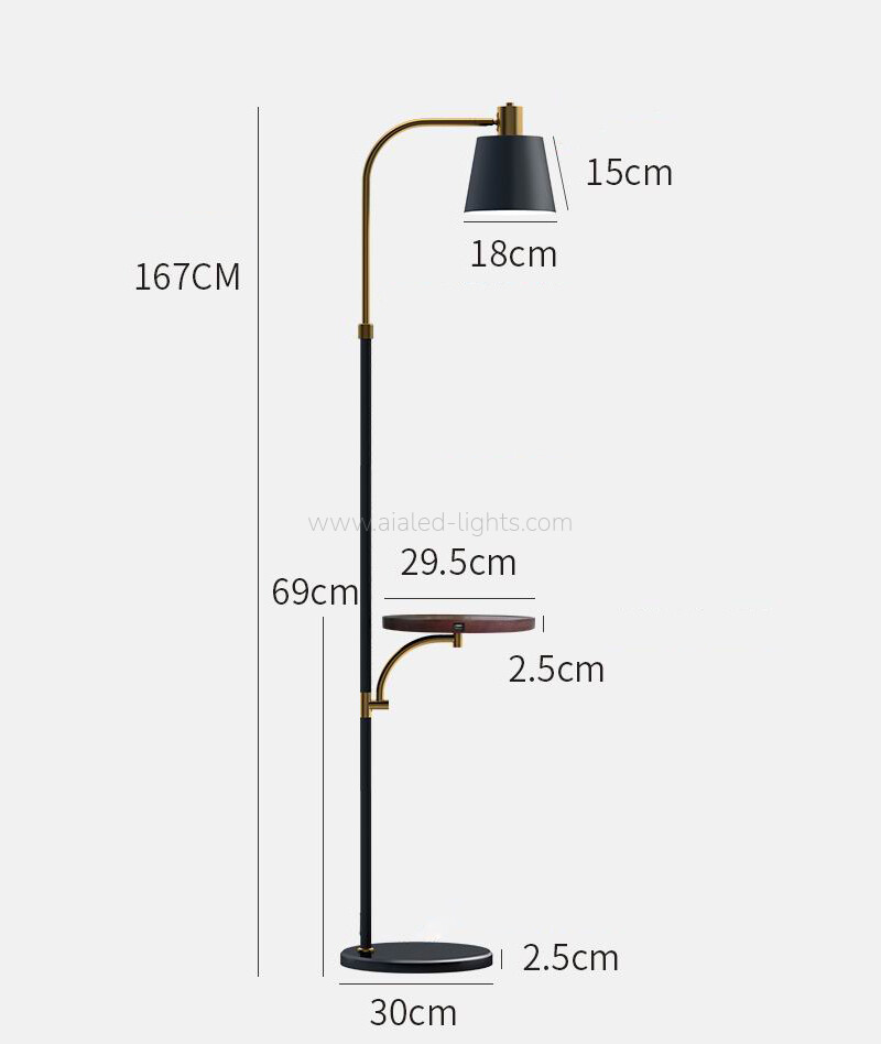 Floor Lamp Wireless Charger E27 USB Metal Shade Standard Light for Resorts