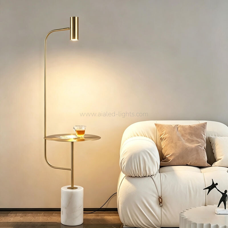 gu10 floor lamp with marble base side table adjustable warm light