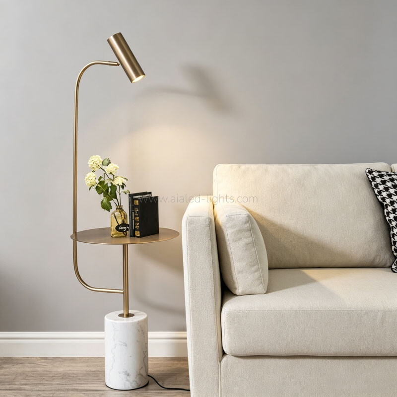 gu10 floor lamp with marble base side table adjustable warm light
