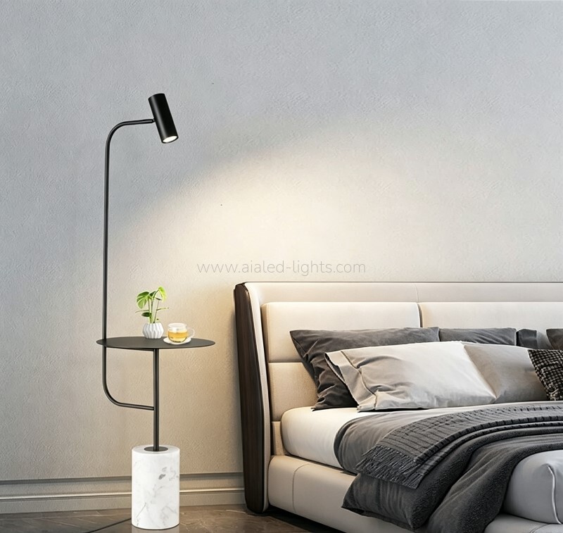 gu10 floor lamp with marble base side table adjustable warm light
