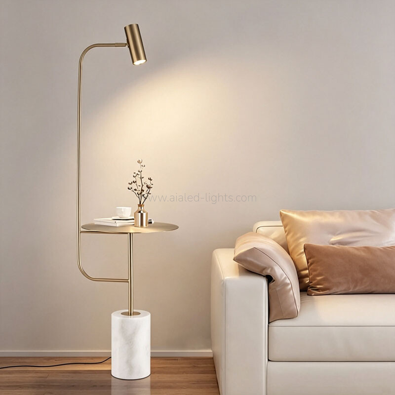 gu10 floor lamp with marble base side table adjustable warm light