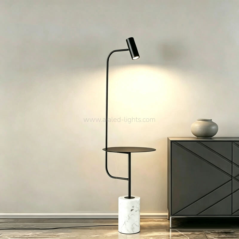 gu10 floor lamp with marble base side table adjustable warm light