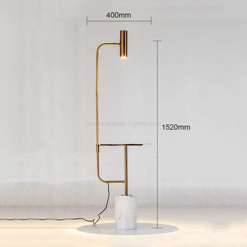 gu10 floor lamp with marble base side table adjustable warm light