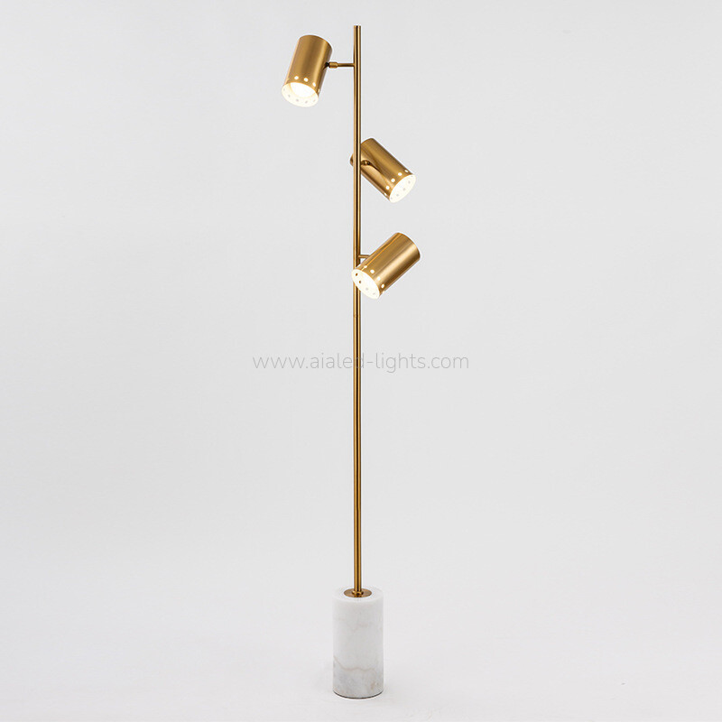 3‑Head Floor Lamp with Marble Base Adjustable Spotlight Standing Lamp 3‑Head Floor Lamp with Marble Base Adjustable Spotlight Standing Lamp