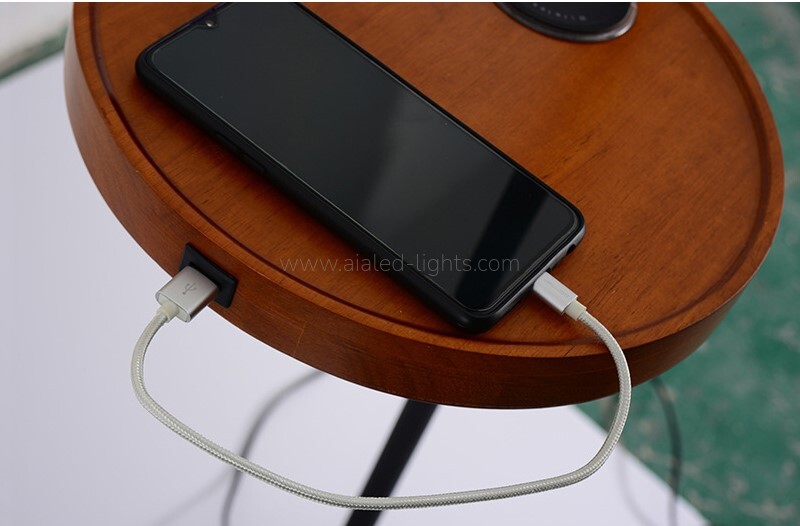 Floor Lamp Wireless Charger E27 USB Fabric Shade standard Light for Sofa side