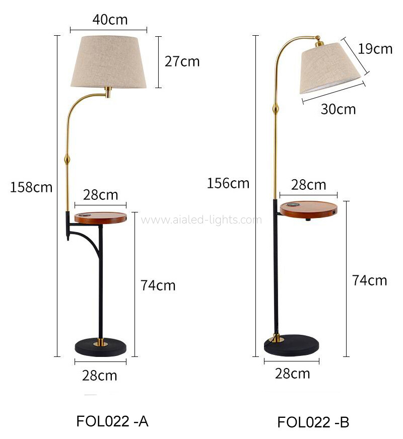 Floor Lamp Wireless Charger E27 USB Fabric Shade standard Light for Sofa side