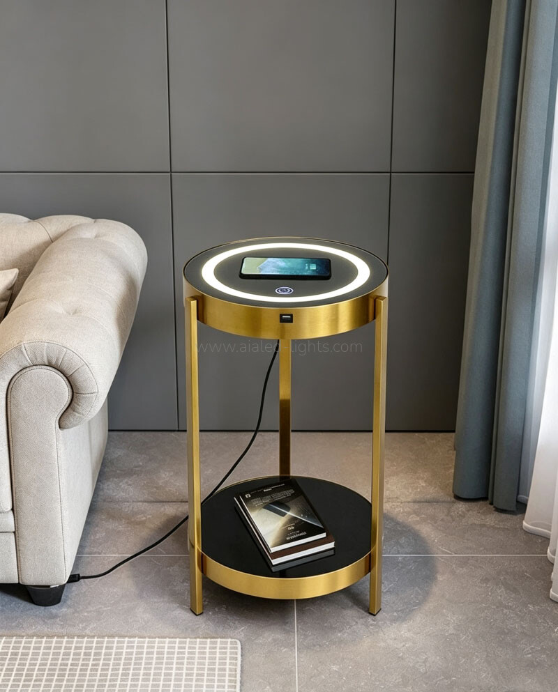 10W Floor Lamp with Side Table Wireless Charging Touch Switch USB 10W Floor Lamp with Side Table Wireless Charging Touch Switch USB
