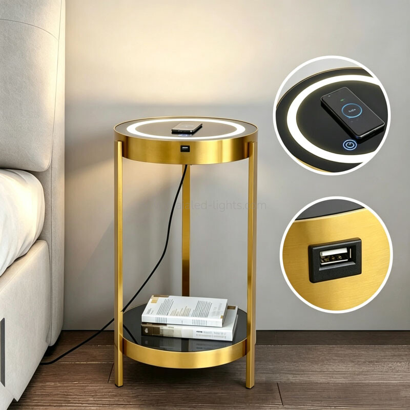 10W Floor Lamp with Side Table Wireless Charging Touch Switch USB 10W Floor Lamp with Side Table Wireless Charging Touch Switch USB