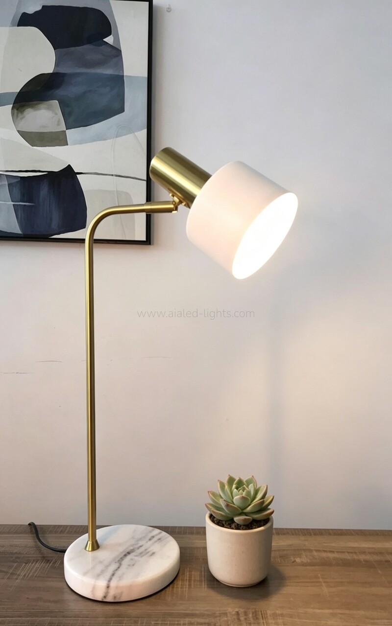 Modern Table Floor Lamp with Marble Adjustable Reading Floor Lamp E27
