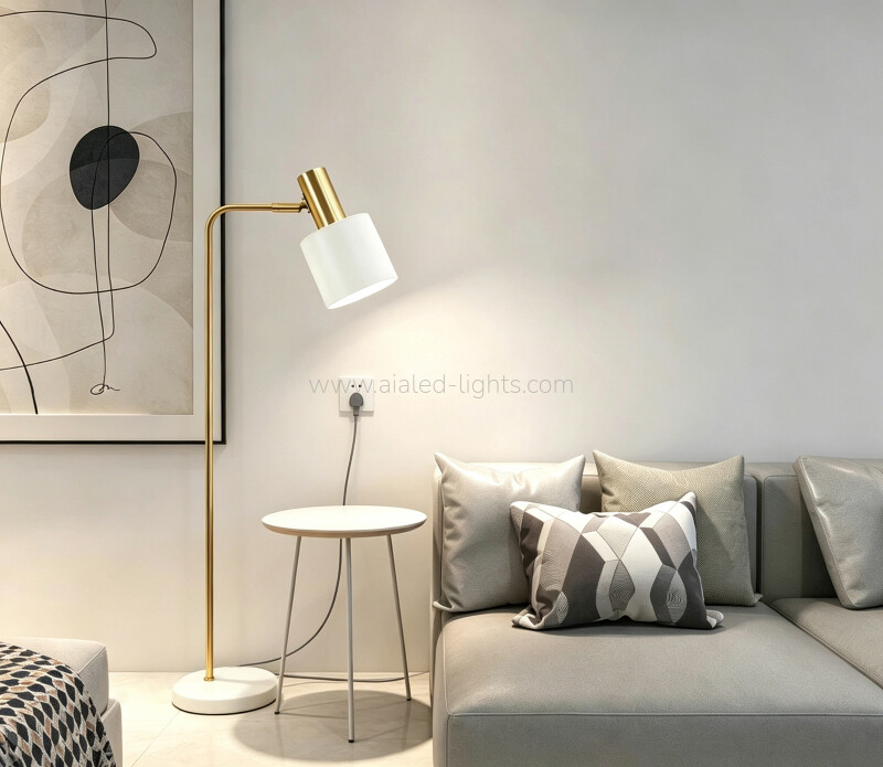 Modern Table Floor Lamp with Marble Adjustable Reading Floor Lamp E27