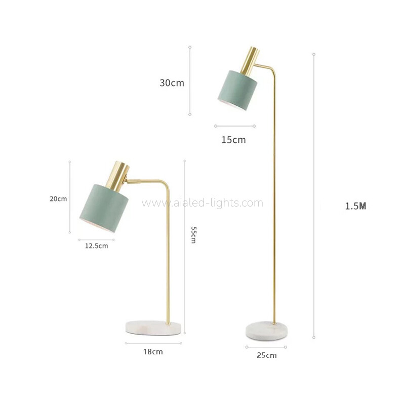 Modern Table Floor Lamp with Marble Adjustable Reading Floor Lamp E27