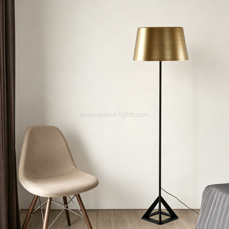 Floor Lamp standard Lamp E27 Gold Metal Shade