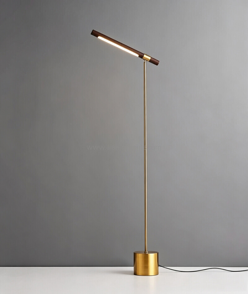  Adjustable Reading Floor Light standard Lamp 8W Wood-Grain Finish