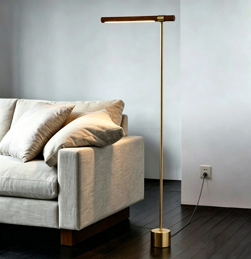  Adjustable Reading Floor Light standard Lamp 8W Wood-Grain Finish