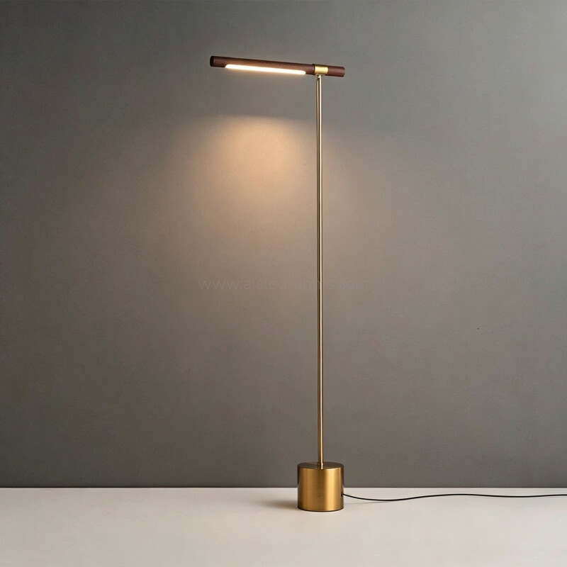  Adjustable Reading Floor Light standard Lamp 8W Wood-Grain Finish