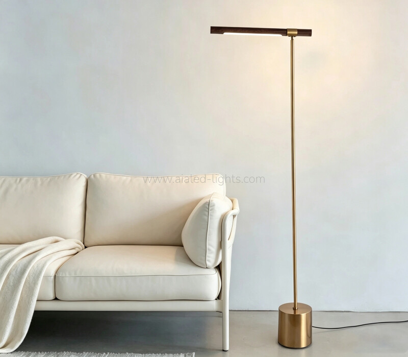  Adjustable Reading Floor Light standard Lamp 8W Wood-Grain Finish