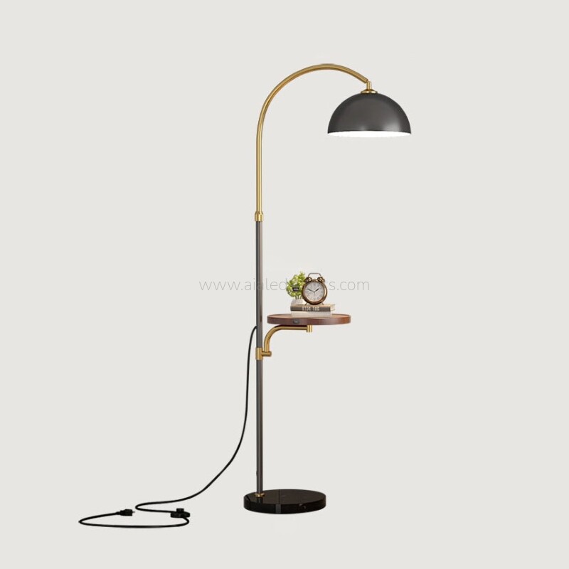 floor light with side table e27 usb wireless charging standing lamp