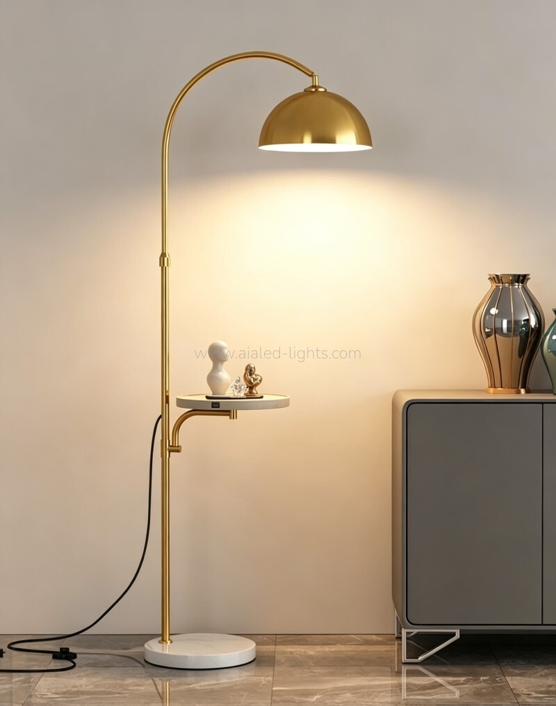 floor light with side table e27 usb wireless charging standing lamp