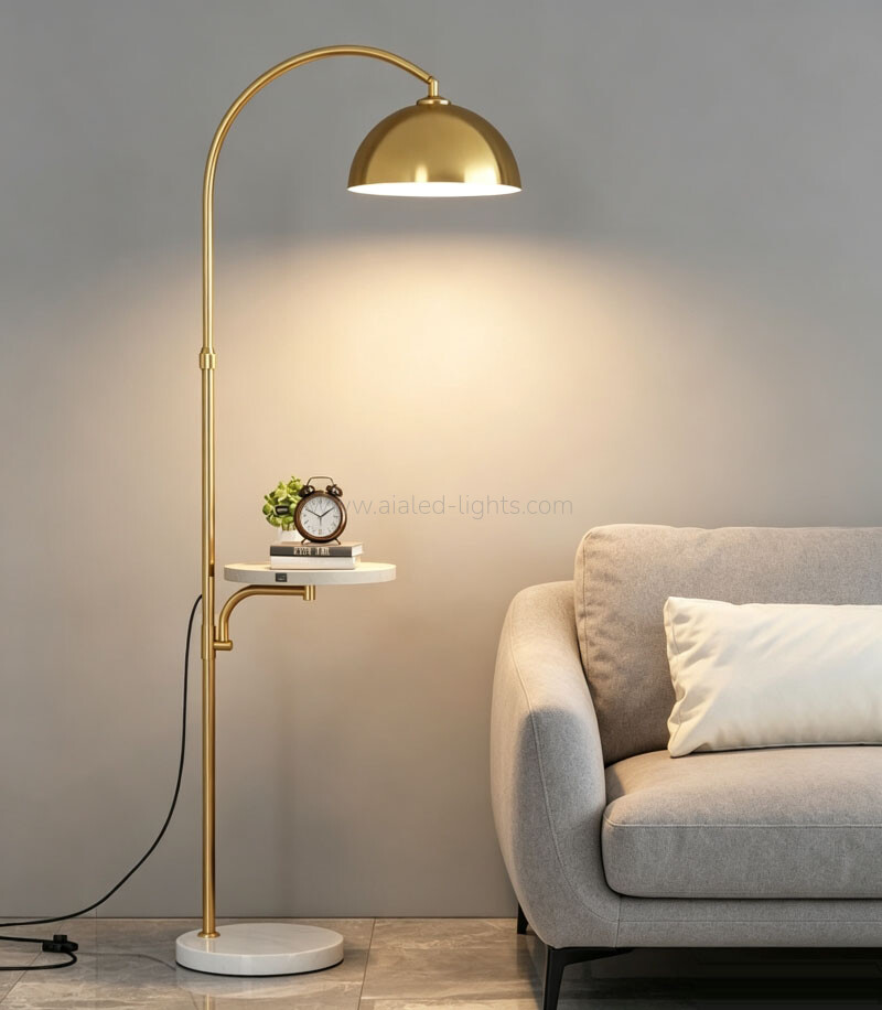 floor light with side table e27 usb wireless charging standing lamp