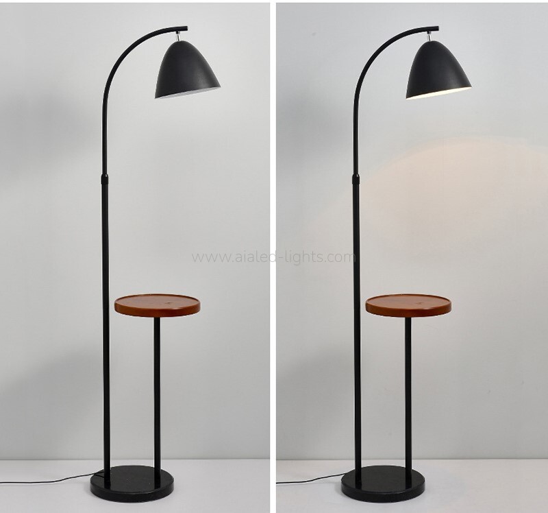 Floor Lamp with Side Table Wireless Charger E27 USB Floor Light for Sofa side living room