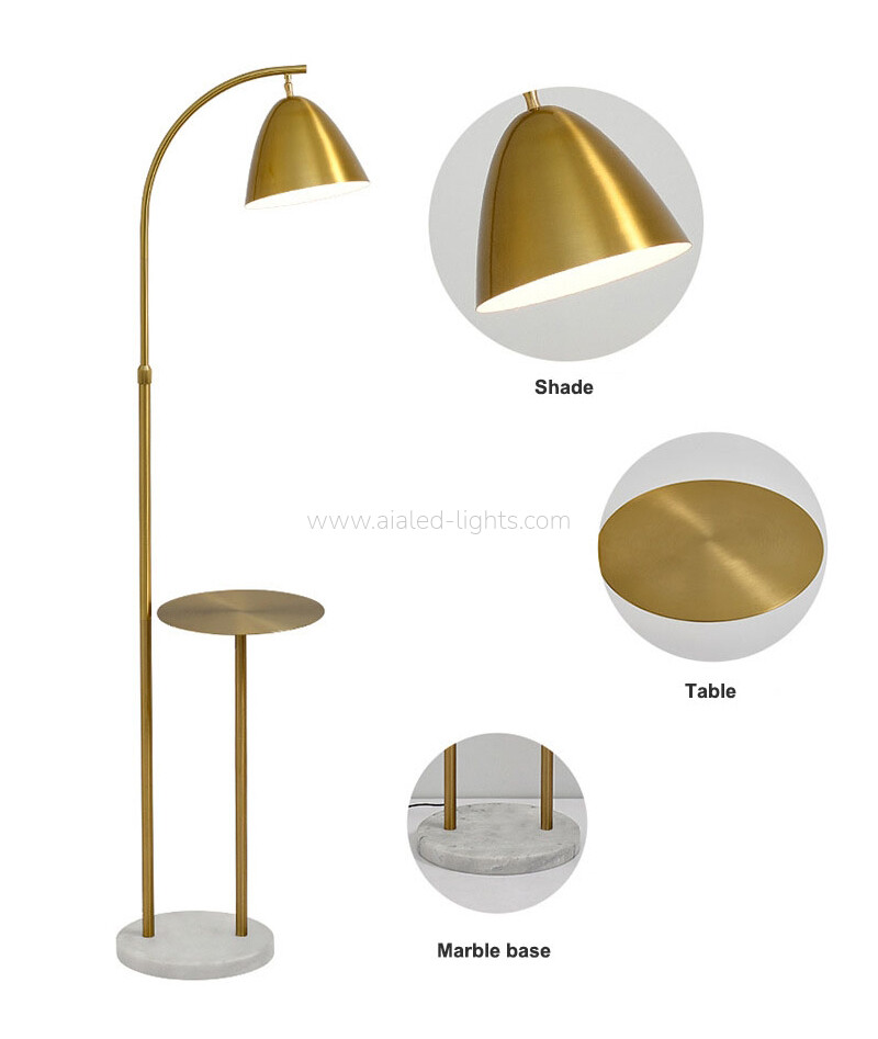 Floor Lamp with Side Table Wireless Charger E27 USB Floor Light for Sofa side living room