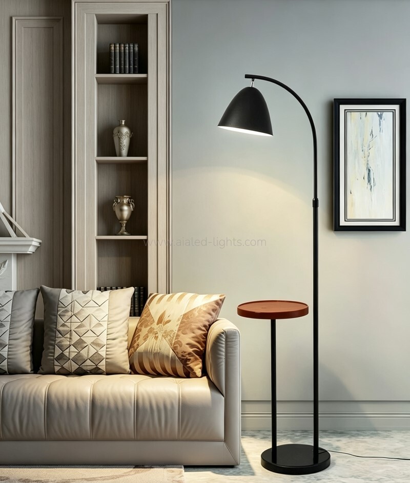 Floor Lamp with Side Table Wireless Charger E27 USB Floor Light for Sofa side living room