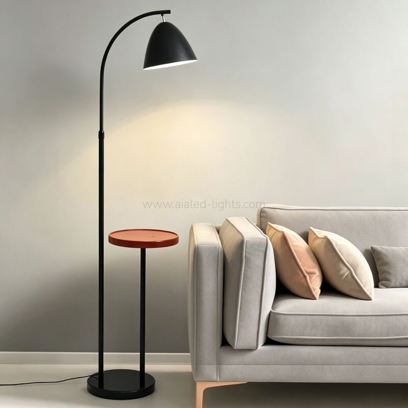 Floor Lamp with Side Table Wireless Charger E27 USB Floor Light for Sofa side living room