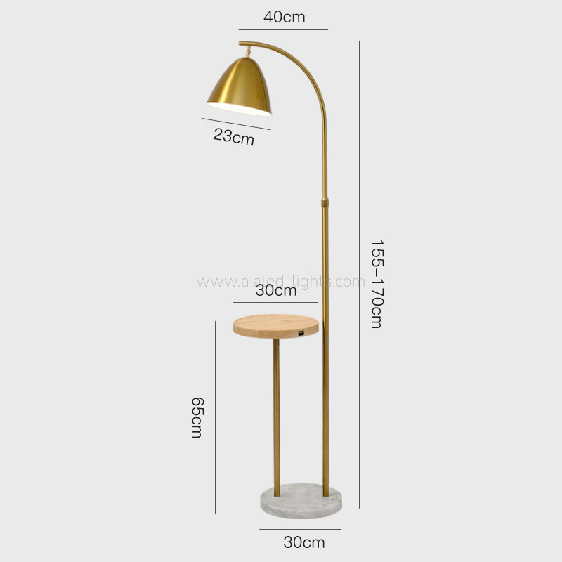 Floor Lamp with Side Table Wireless Charger E27 USB Floor Light for Sofa side living room