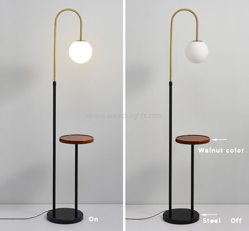 Modern Globe Floor Lamp With Side Table G9 USB Standing Lamp