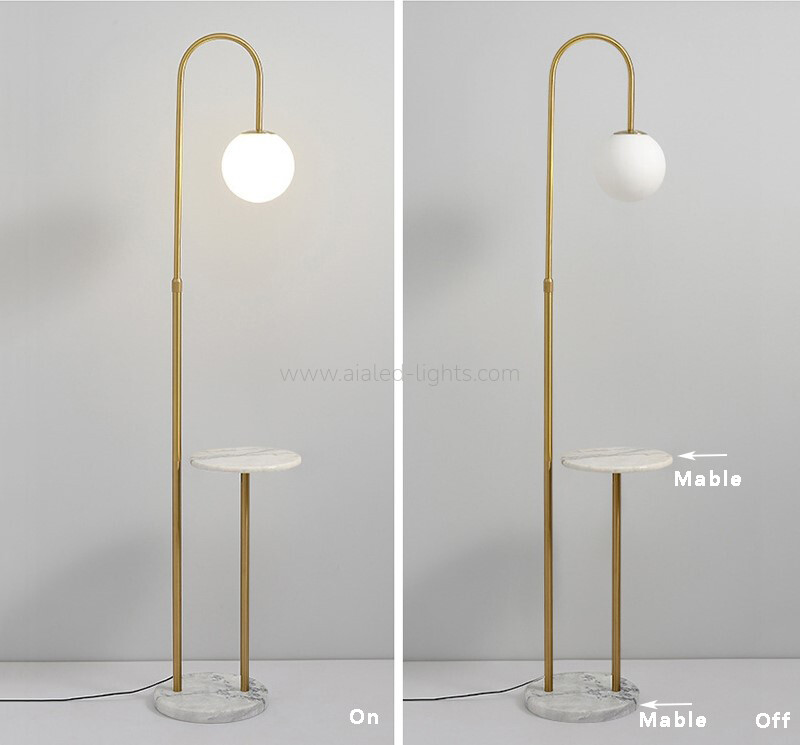 Modern Globe Floor Lamp With Side Table G9 USB Standing Lamp