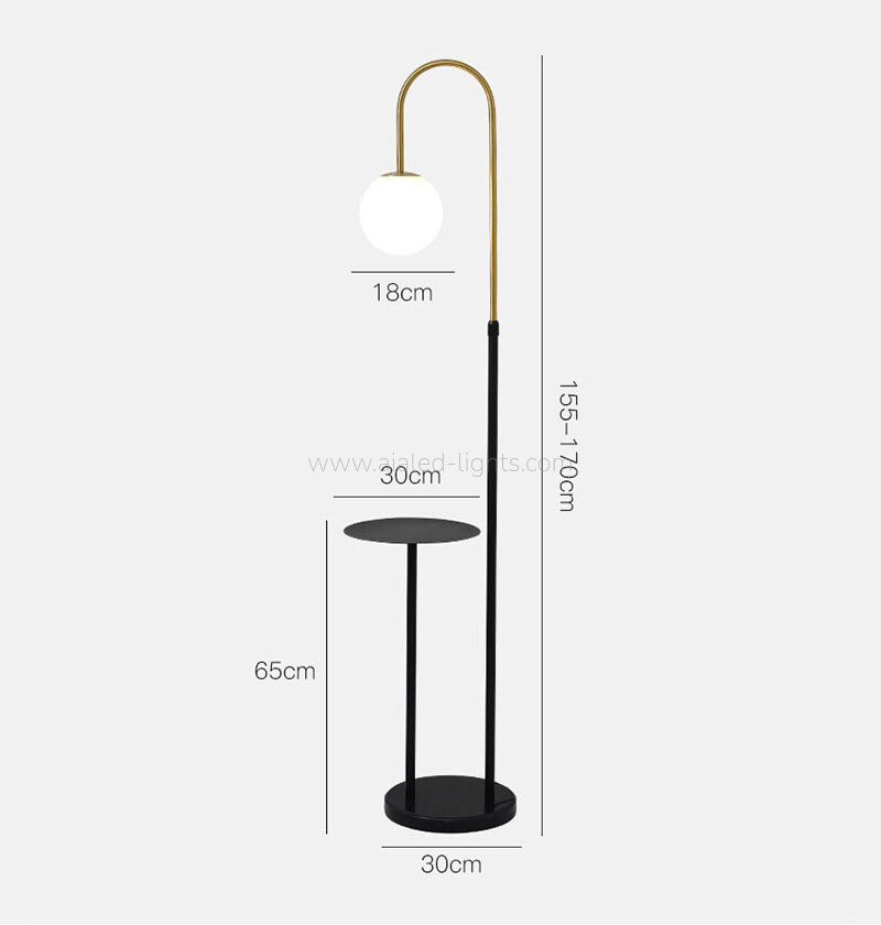 Modern Globe Floor Lamp With Side Table G9 USB Standing Lamp