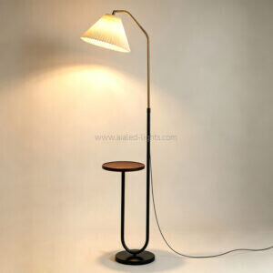 floor lamp with side table wireless charger usb port rotatable retractable floor light
