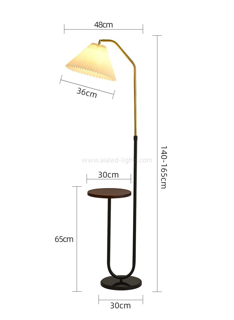 floor lamp with side table wireless charger usb port rotatable retractable floor light