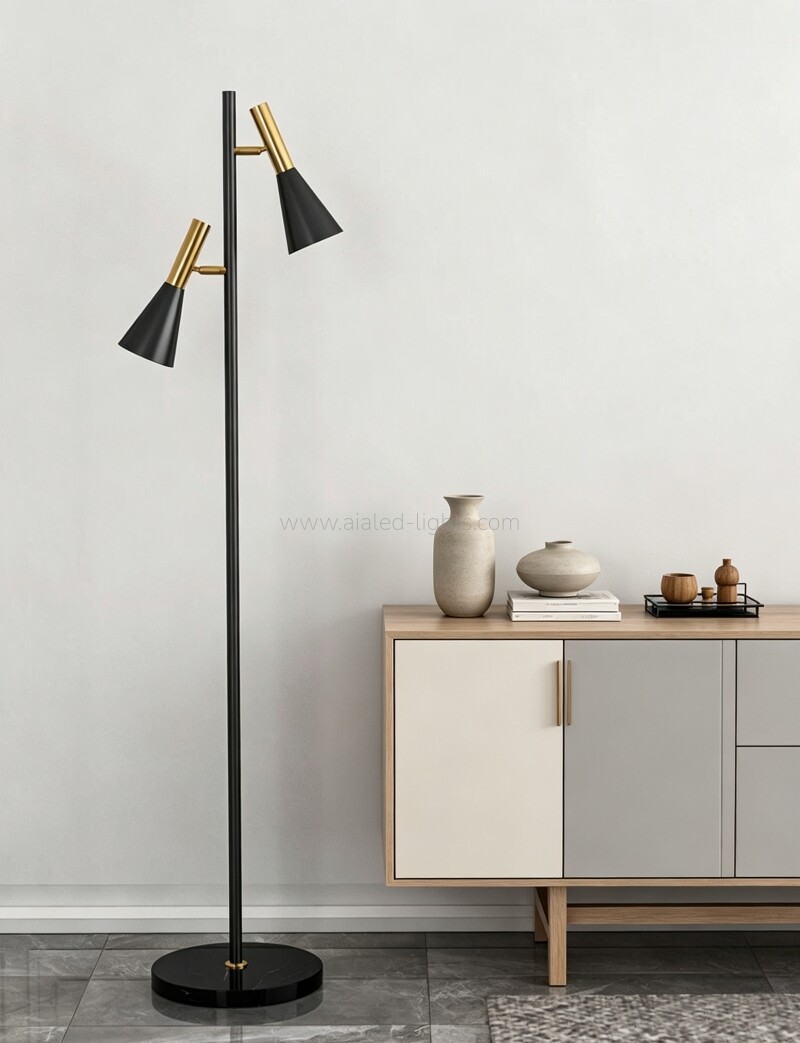 Dual Head Floor Light standard Lamp E27 Modrn Adjustable