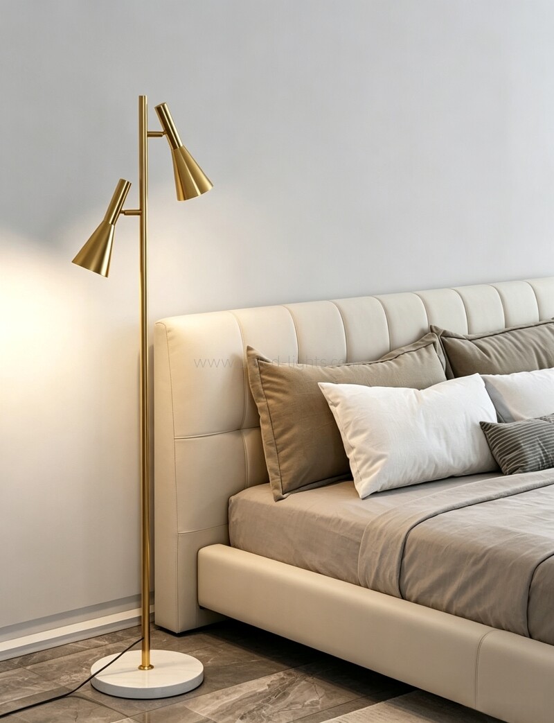 Dual Head Floor Light standard Lamp E27 Modrn Adjustable