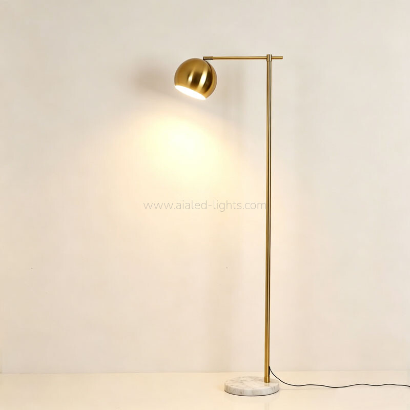 Minimalist Floor Lamp Adjustable Globe Shade Standing Reading Lamp E27 for Hotel