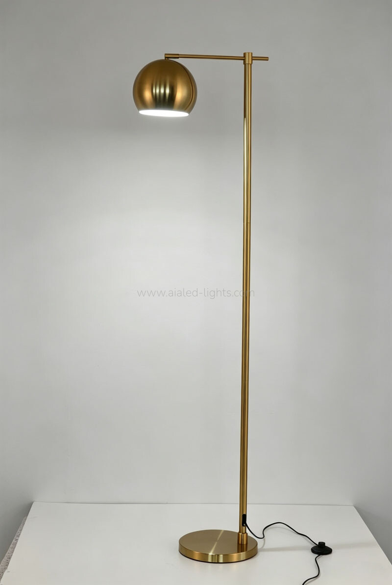 Minimalist Floor Lamp Adjustable Globe Shade Standing Reading Lamp E27 for Hotel