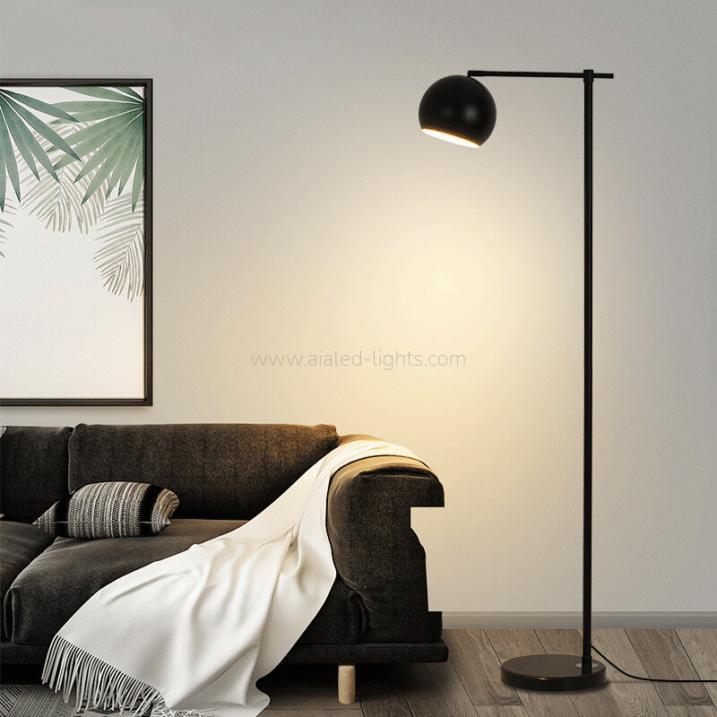 Minimalist Floor Lamp Adjustable Globe Shade Standing Reading Lamp E27 for Hotel