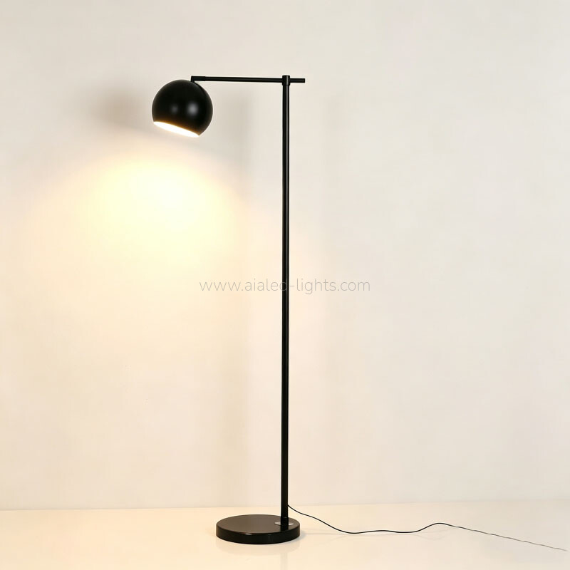 Minimalist Floor Lamp Adjustable Globe Shade Standing Reading Lamp E27 for Hotel